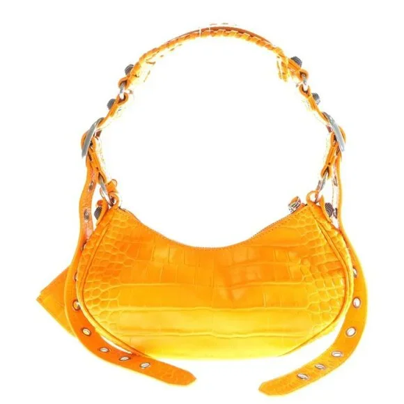 Balenciaga Luca Golle Shoulder Bag Leather Orange - Picture 2 of 6